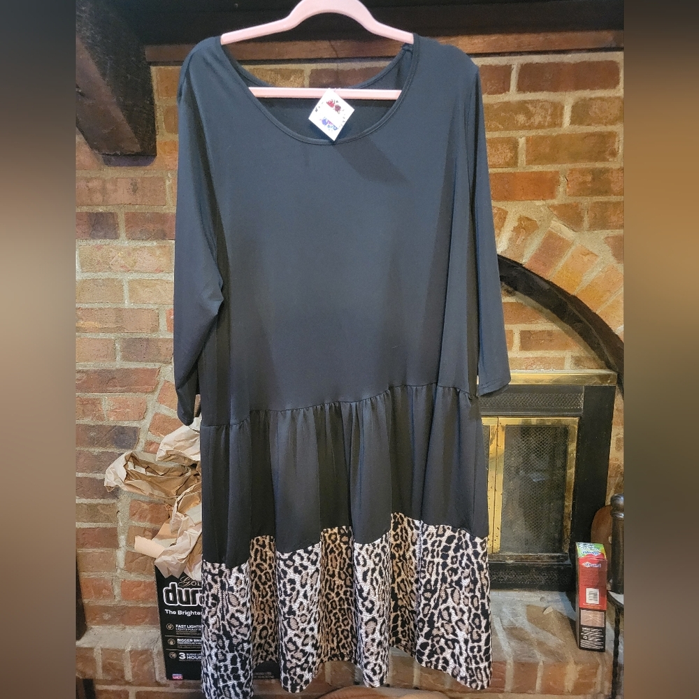 Black and Cheetah print dress